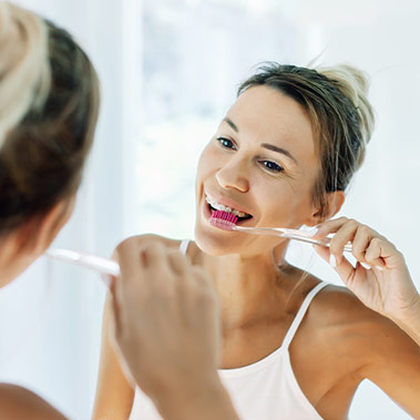 brushing and flossing